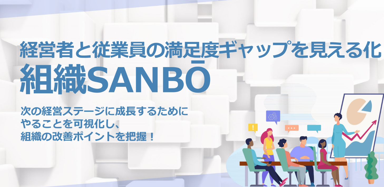 【全業種向け】組織の課題を見える化する経営診断サービス「組織SANBO」のイメージ