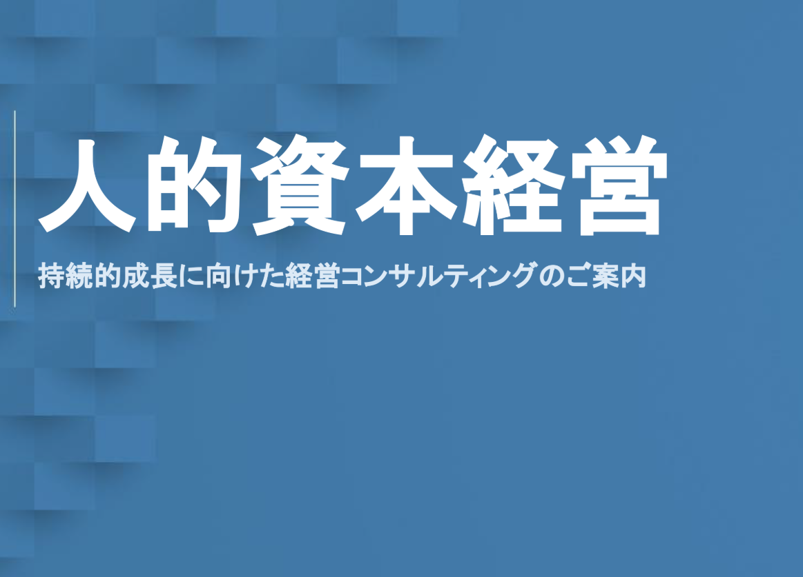 「人的資本経営」～持続的成長に向けた経営コンサルティングのご案内～のイメージ