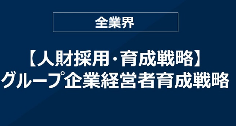 【人財採用・育成戦略】グループ企業経営者育成戦略のイメージ