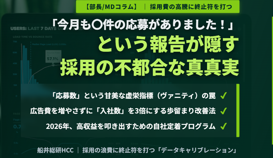 【人材派遣・人材募集】「今月も〇件の応募がありました！」という報告は、本当に有効な情報ですか？のイメージ
