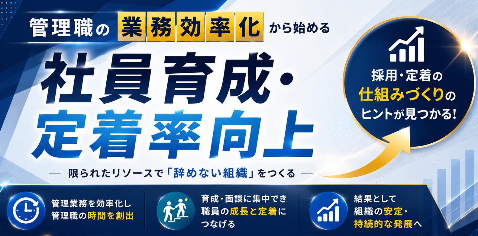 「管理者の業務効率化」から始める社員育成・定着率向上スキームのイメージ
