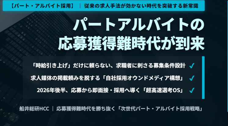 【パート・アルバイト採用】応募獲得難時代が到来のイメージ