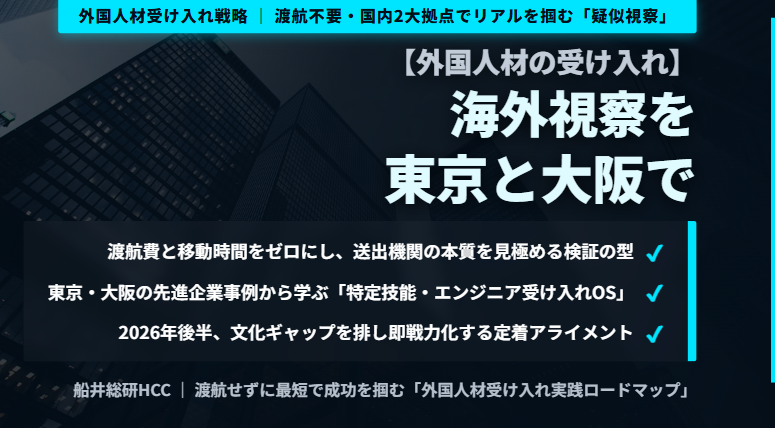 【就労支援ビジネス】海外視察を東京と大阪でのイメージ
